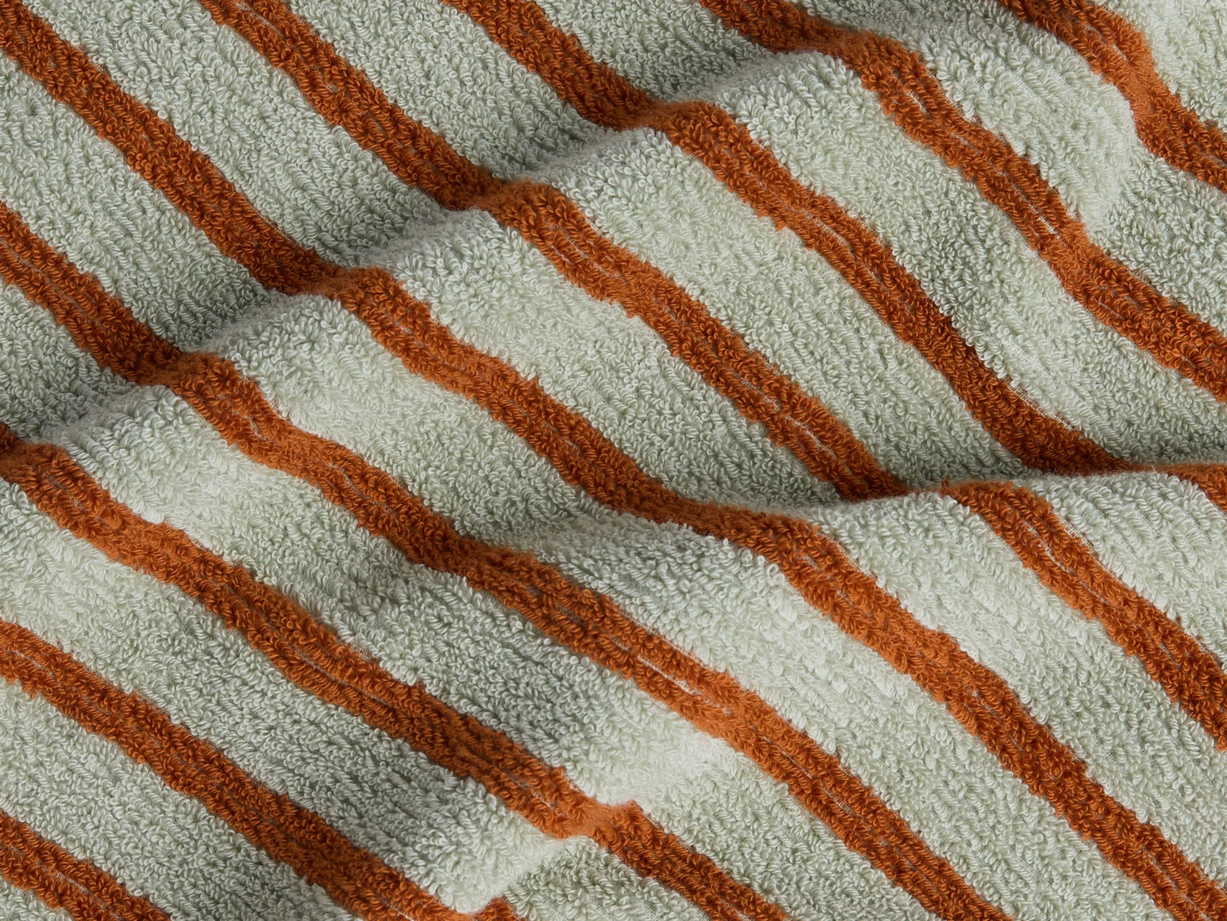 6+6 Organic Resort Stripe Bath Bundle - Sage with Russet - Image 3