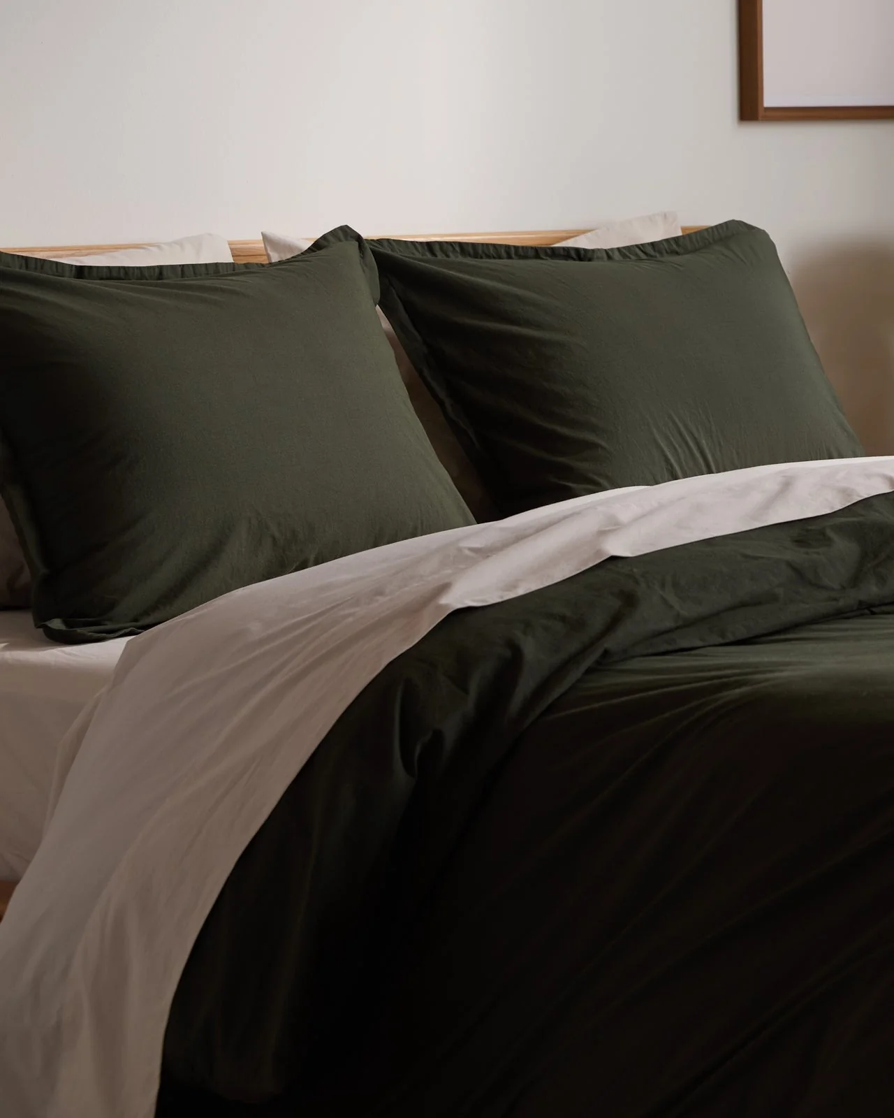 Brushed Cotton Duvet Cover Set - Evergreen F/Q - Image 5