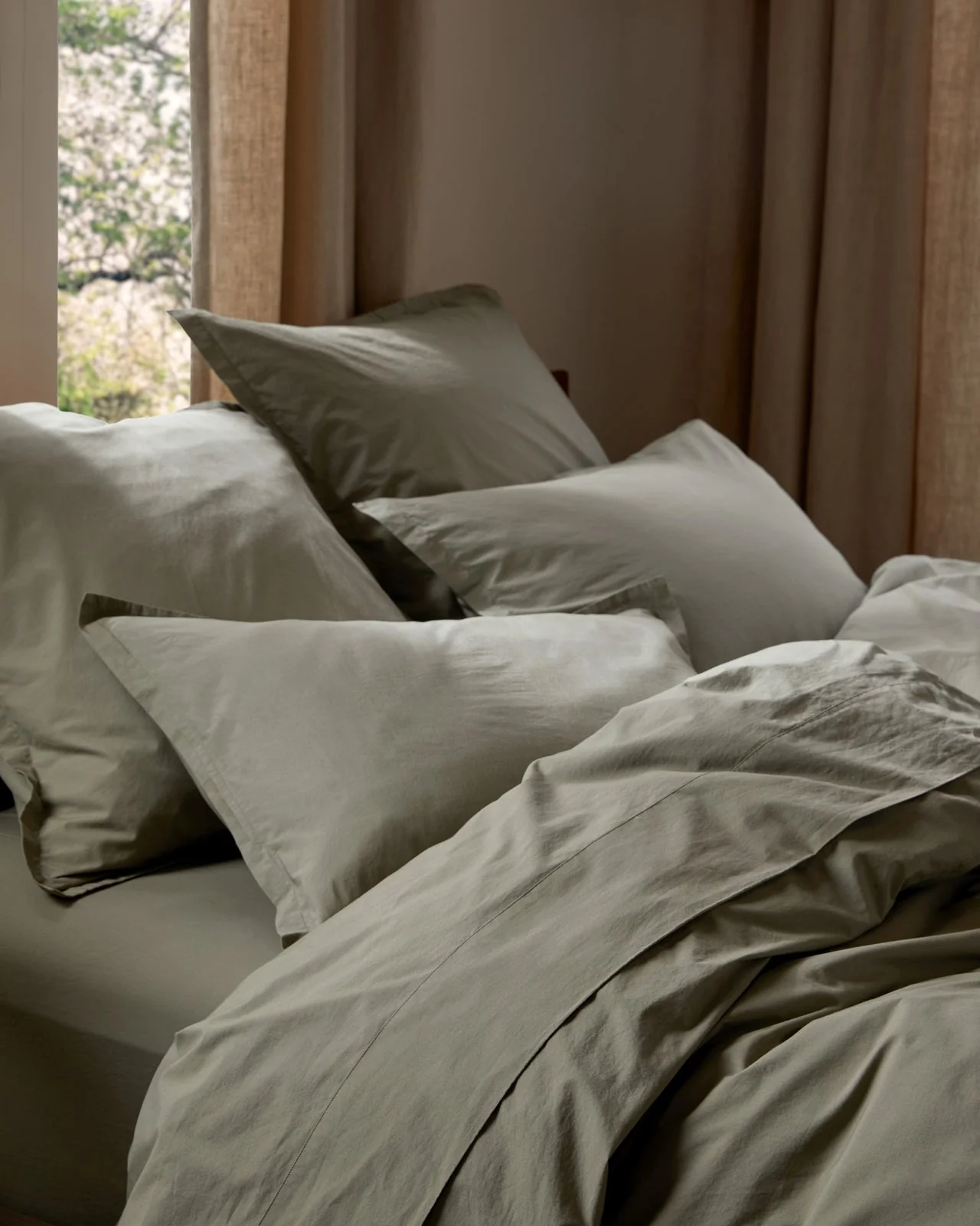 Brushed Cotton Sheet Set - Moss K/CK - Image 2