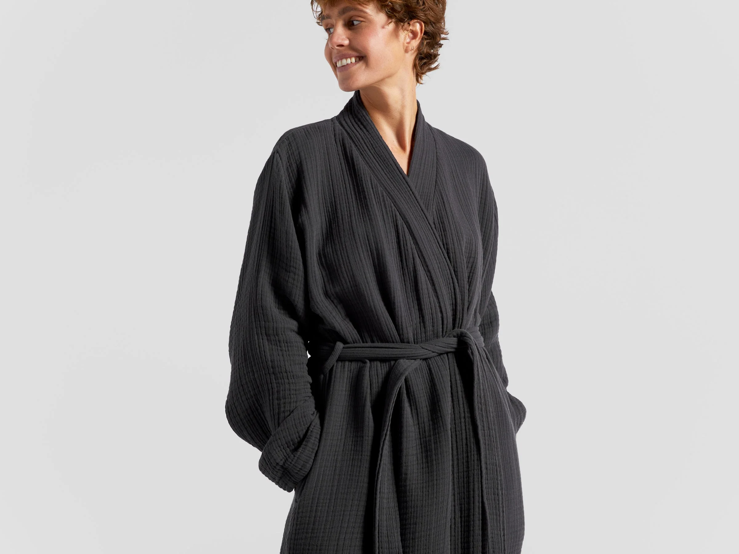 Cloud Cotton Robe - FINAL SALE (Coal) - Image 3