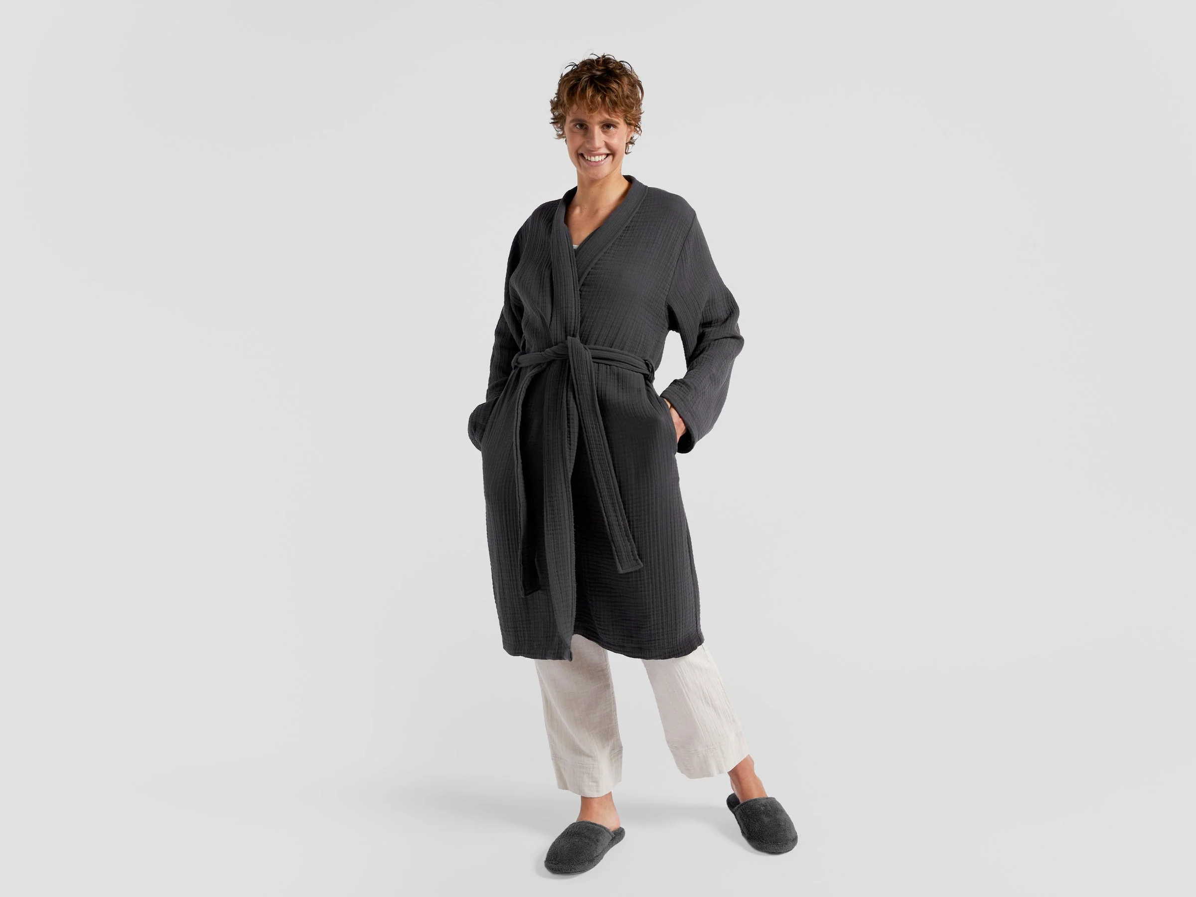 Cloud Cotton Robe - FINAL SALE (Coal) - Image 4