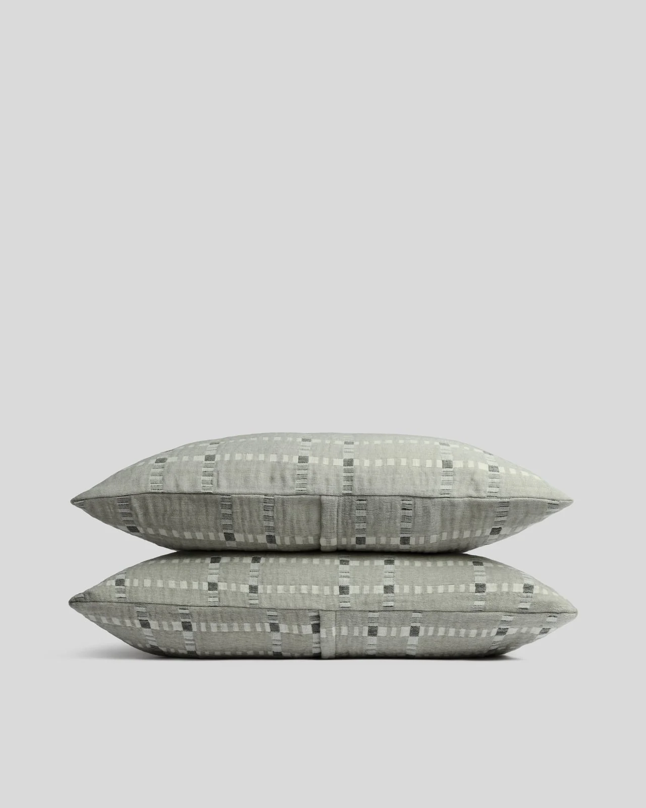 Grid Cotton Wool Sham Set - FINAL SALE (Moss)