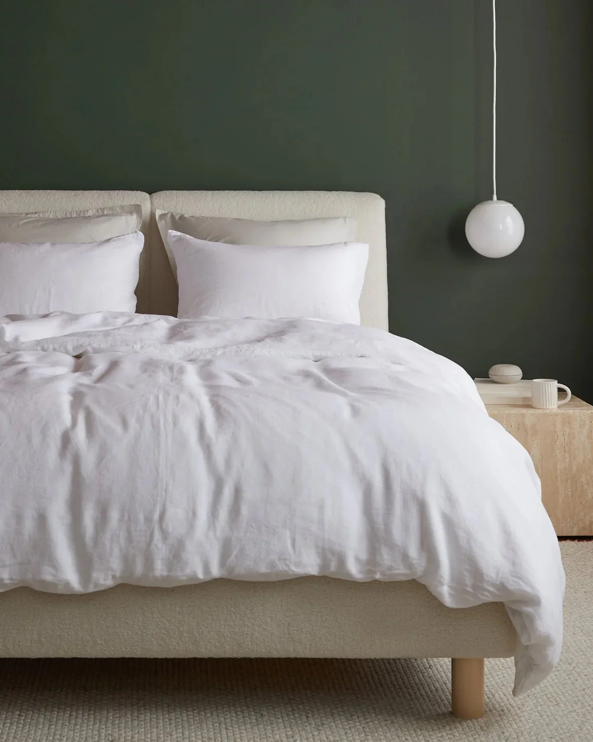 Linen Duvet Cover Set - White F/Q - Image 4