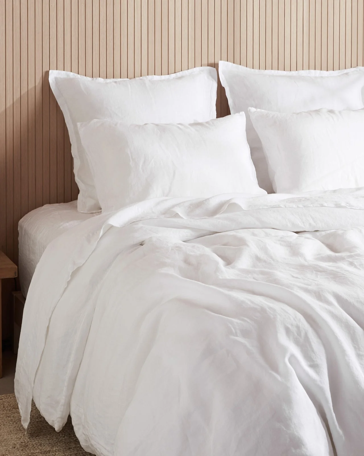 Linen Duvet Cover Set - White K/CK - Image 2