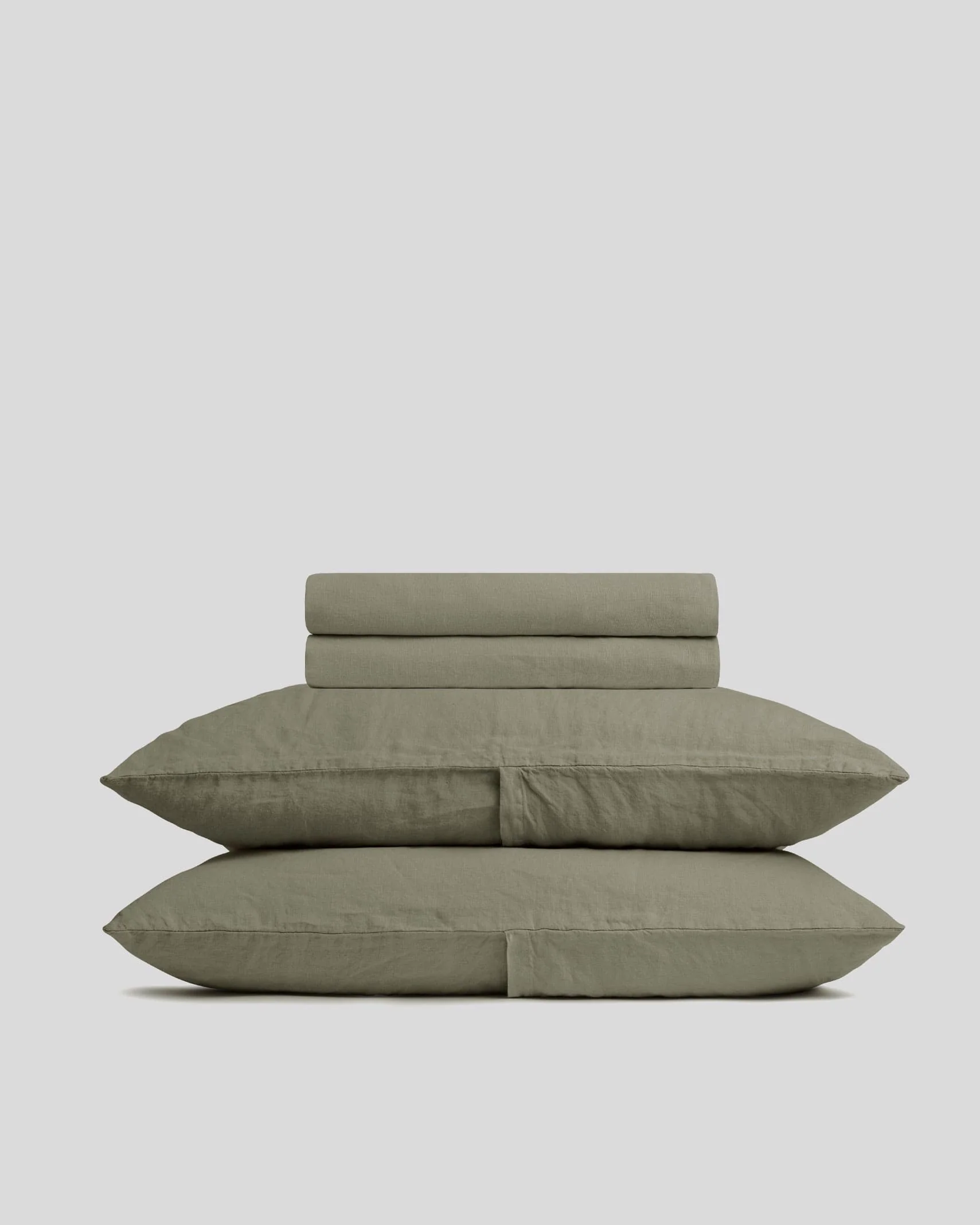 Linen Sheet Set - Moss K/CK