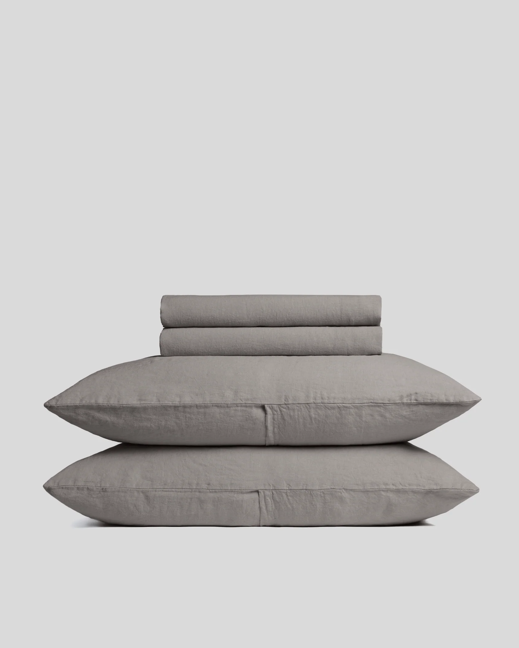 Linen Sheet Set - Pebble K/CK