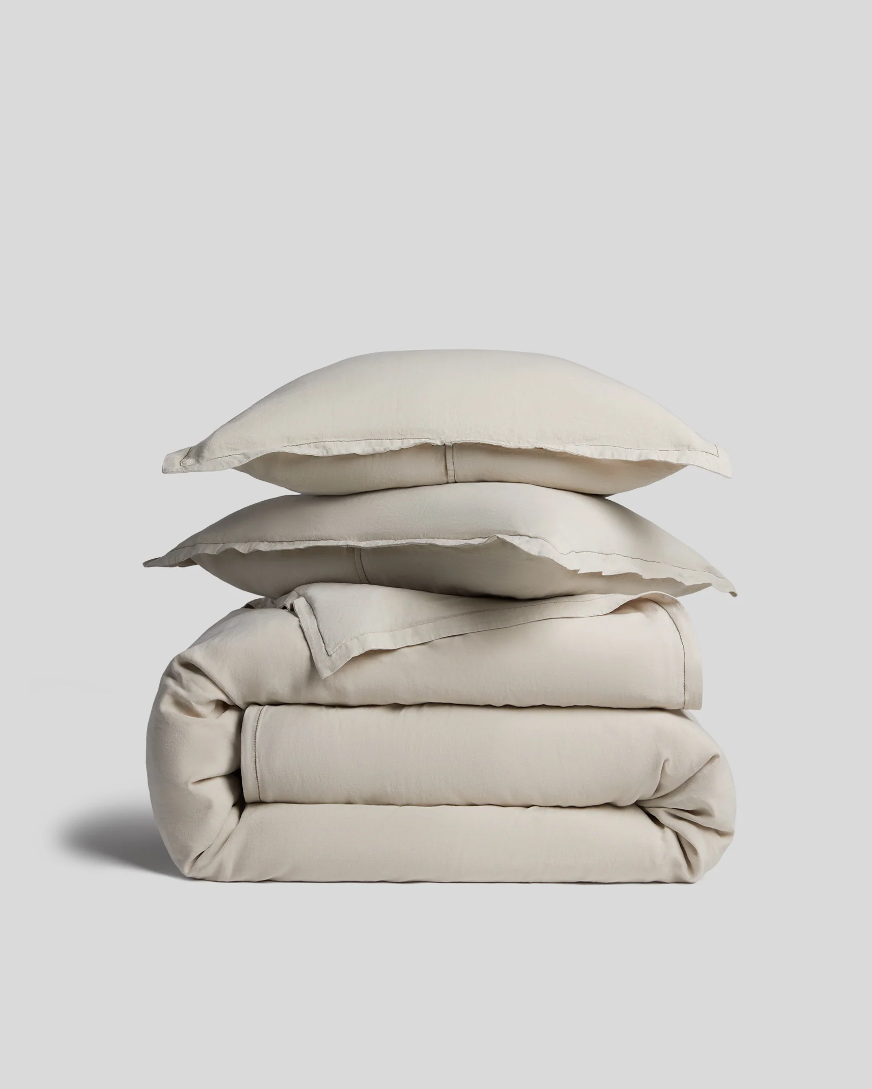 Linen Tencel Duvet Cover Set - Bone F/Q