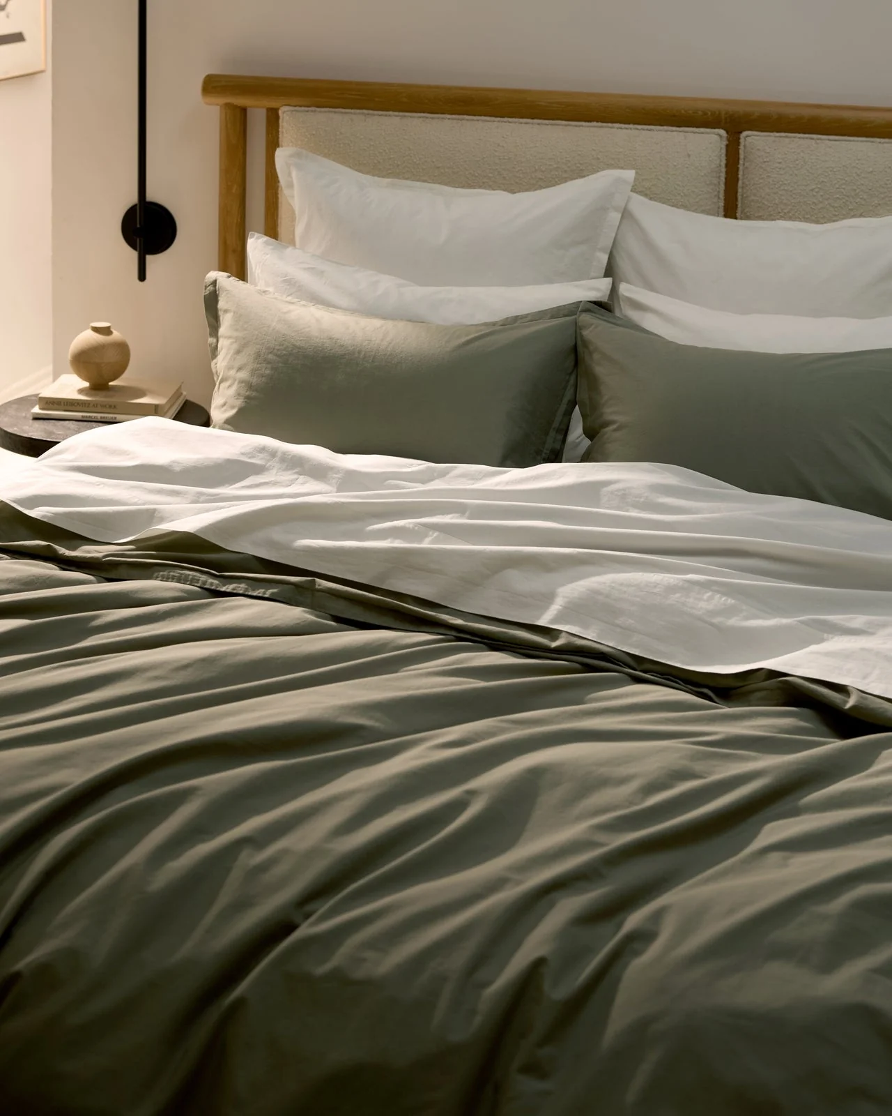 Percale Duvet Cover Set - Moss K/CK - Image 2