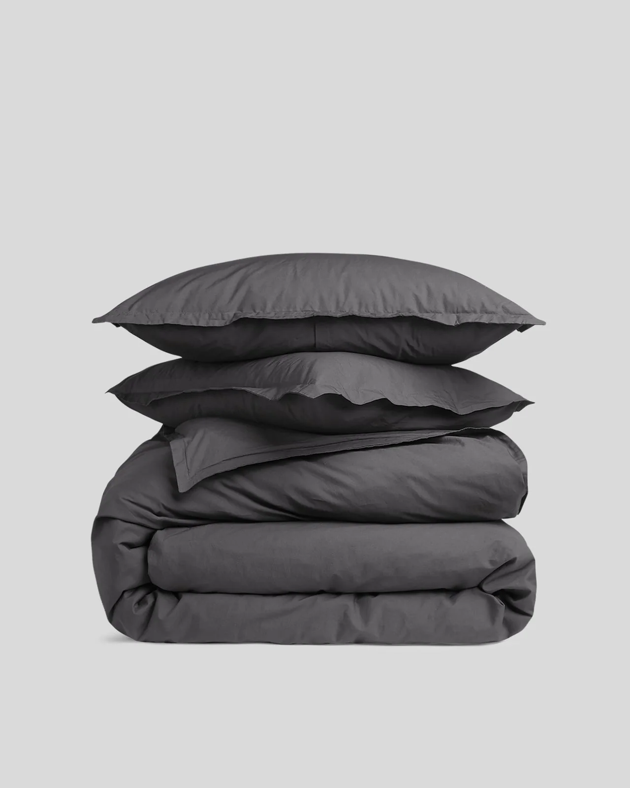 Percale Duvet Cover Set - Slate K/CK
