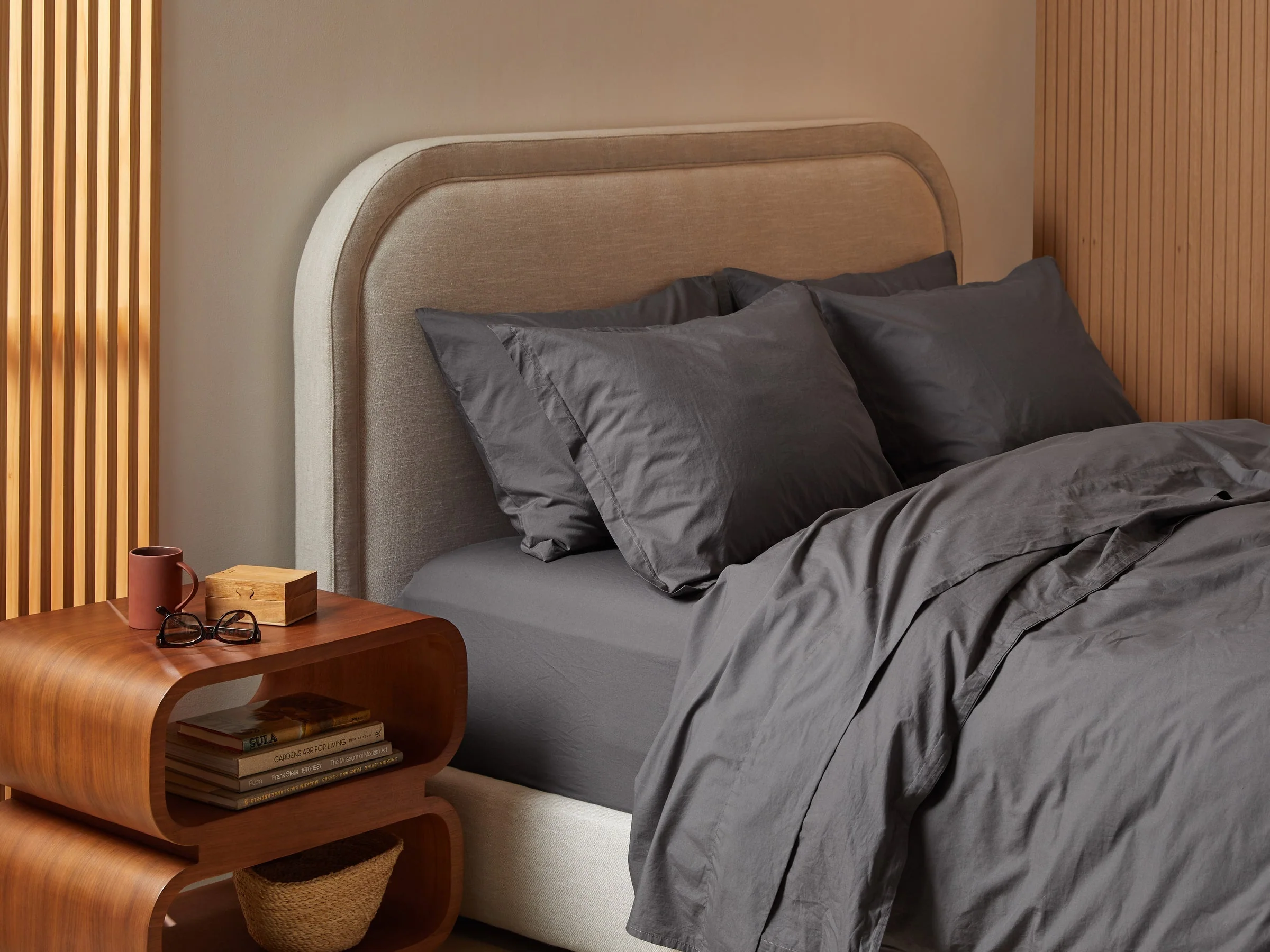 Percale Duvet Cover Set - Slate K/CK - Image 2