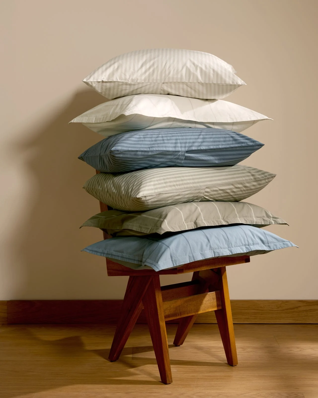 Percale Pillowcase Set (Bone Stripe) - Image 4
