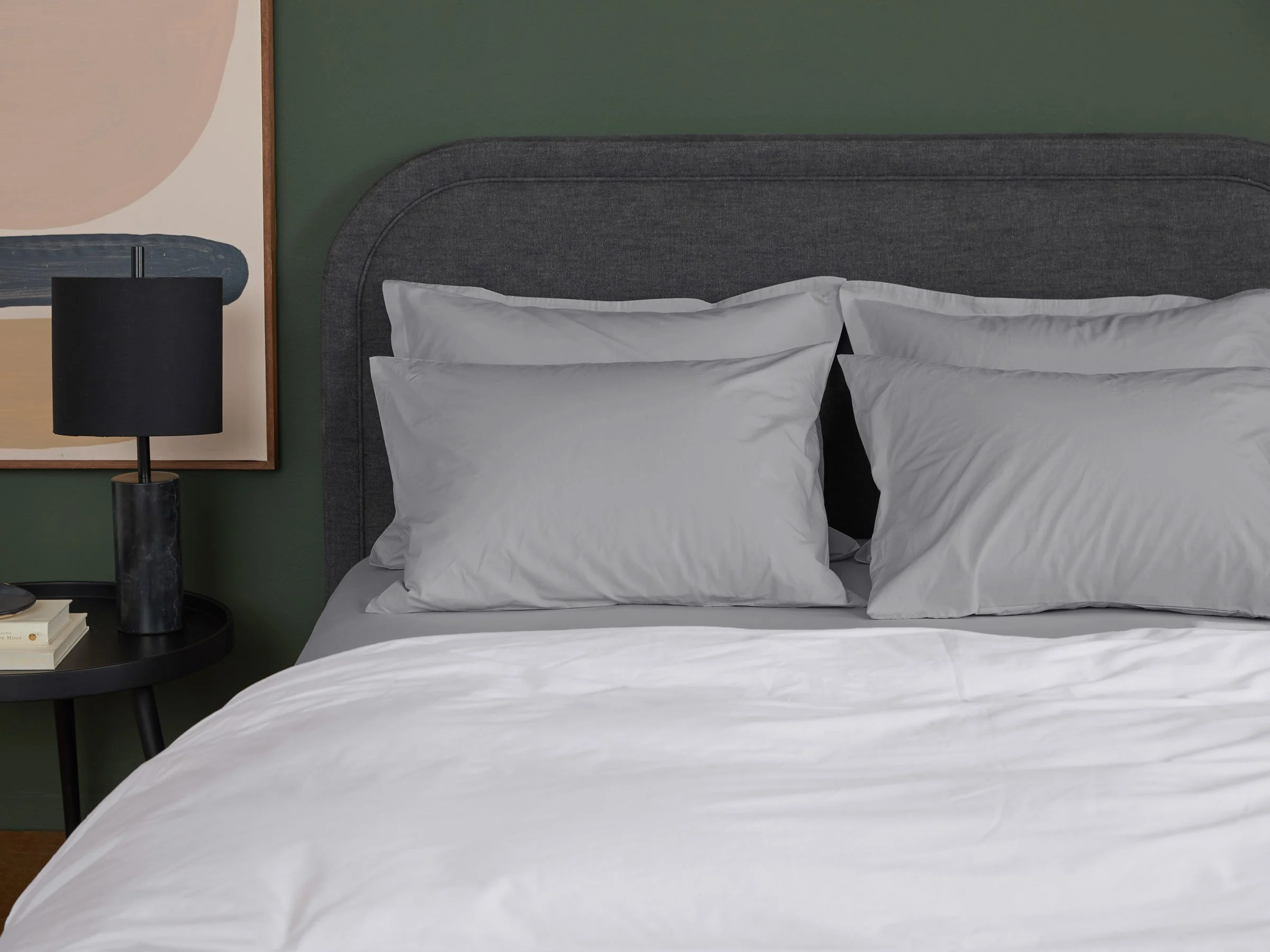 Percale Sheet Set - Light Grey F/Q - Image 2