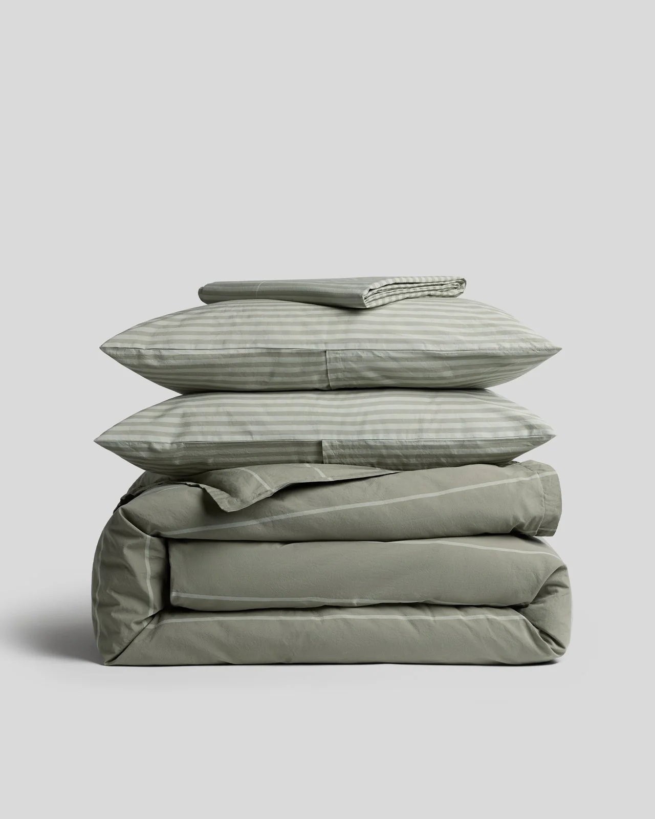 Percale Venice Set - Moss Stripe K/CK