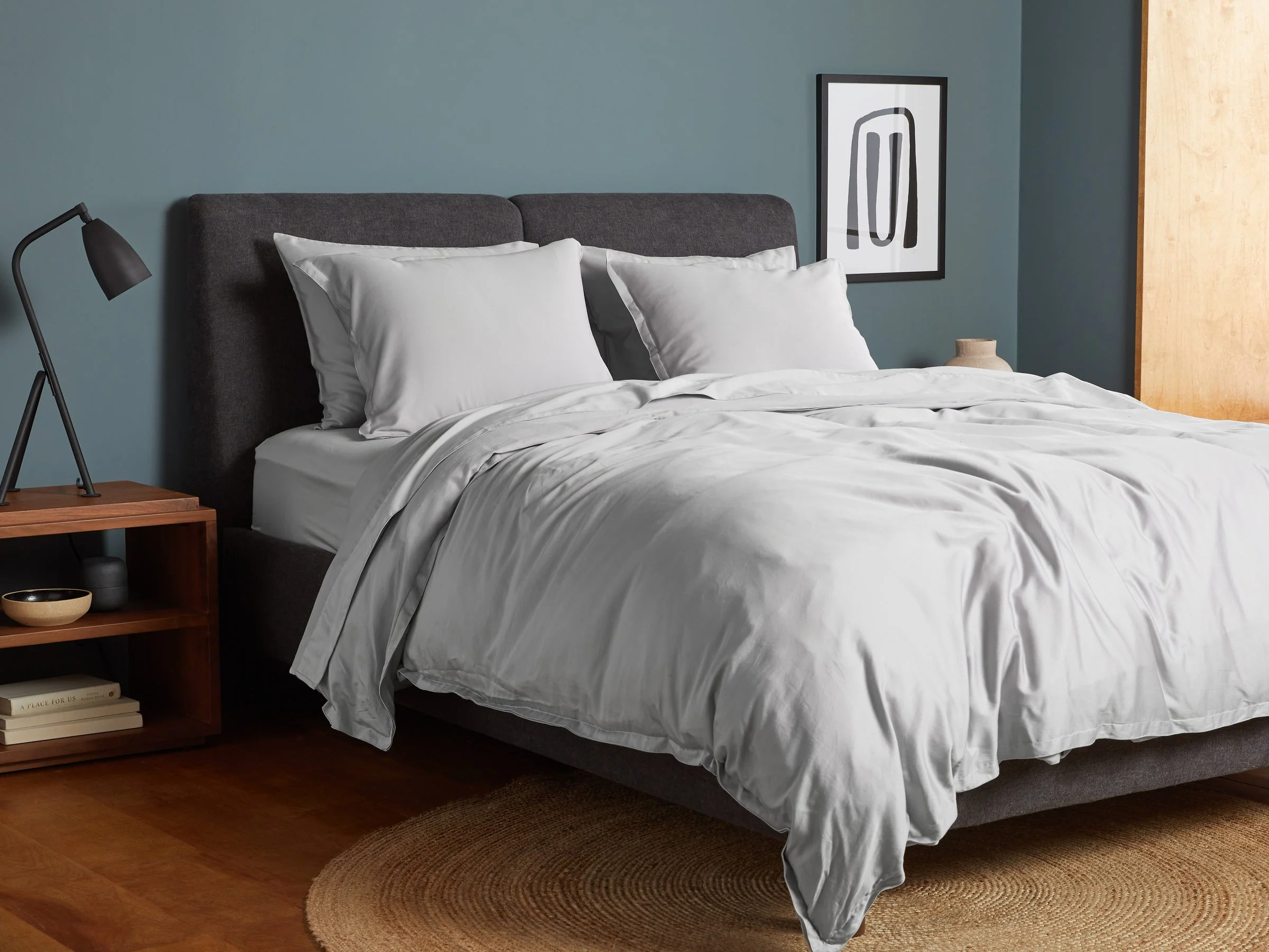 Sateen Duvet Cover (Light Grey) - Image 2