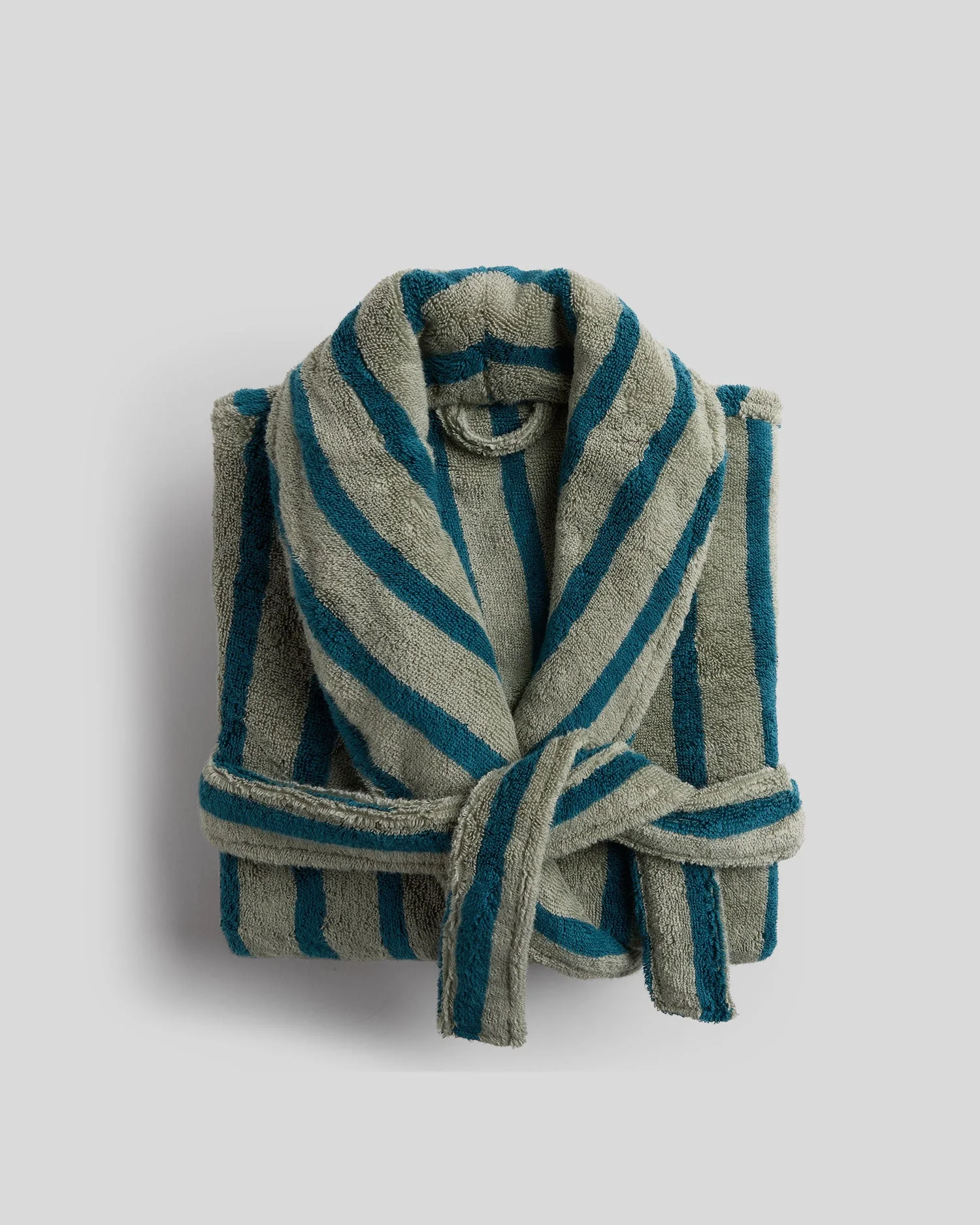 Terry Stripe Robe (Moss and Peacock)
